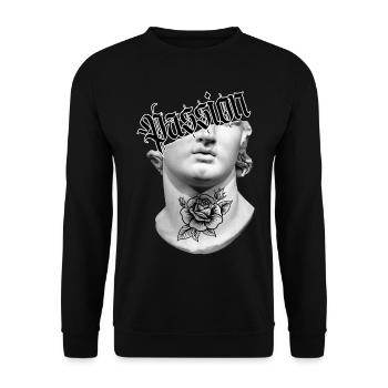 Passio Aesthetic Statue - Urban Streetwear - Unisex Sweatshirt - black - Front - Alina (178cm) & Michal (187cm)