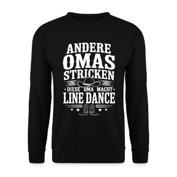 Andere Omas Stricken Line Dance - Unisex Pullover - Schwarz - Vorne - Alina (178cm) & Michal (187cm)