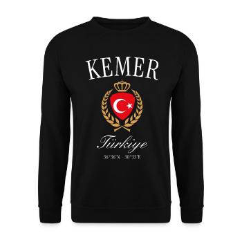 Kemer Türkei Wappen Krone – Reise Souvenir - Unisex Pullover - Schwarz - Vorne - Alina (178cm) & Michal (187cm)