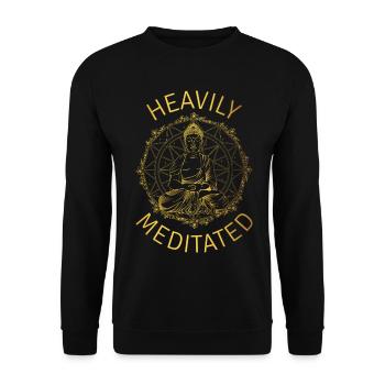 Stark meditiert II - Unisex Pullover - Schwarz - Vorne - Alina (178cm) & Michal (187cm)