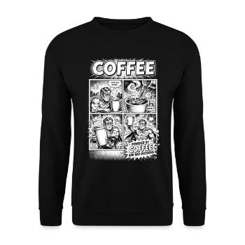 Propulsé par le café et les mauvaises décisions - Sweat-shirt Unisexe - noir - Devant - Alina (178cm) & Michal (187cm)