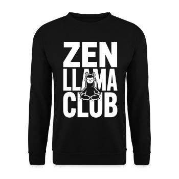 Club Zen Llama – Lama méditant - Sweat-shirt Unisexe - noir - Devant - Alina (178cm) & Michal (187cm)