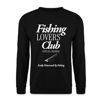 Fishing Lovers Club - Unisex Sweatshirt - black - Front - Alina (178cm) & Michal (187cm)