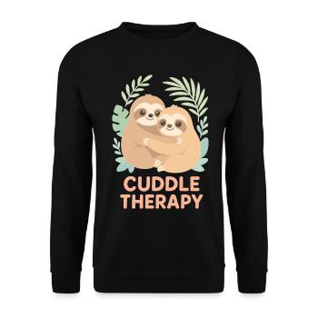 Cuddle Therapy: Cute sloths in the jungle - Unisex Sweatshirt - black - Front - Alina (178cm) & Michal (187cm)