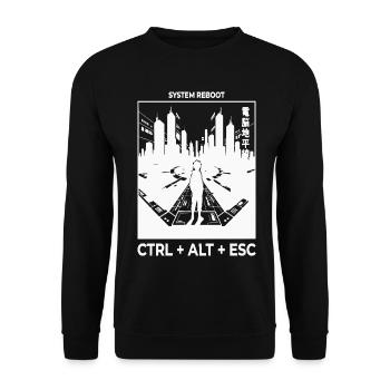System Reboot Skyline - Unisex Pullover - Schwarz - Vorne - Alina (178cm) & Michal (187cm)