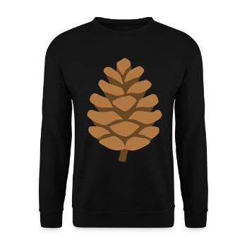 Tannenzapfen Pflanzen Geschenkidee Illustration - Unisex Pullover - Schwarz - Vorne - Alina (178cm) & Michal (187cm)
