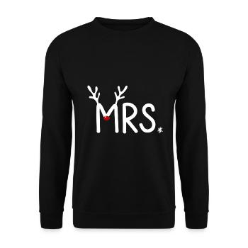 Rentier Familie Familienoutfit Weihnachten - Unisex Pullover - Schwarz - Vorne - Alina (178cm) & Michal (187cm)