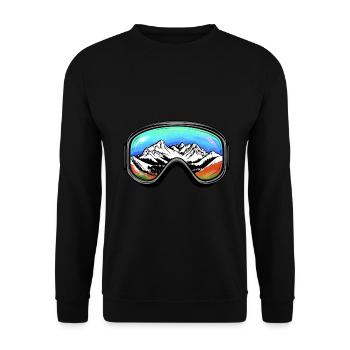 Ski Brille Symbol Berge - Unisex Pullover - Schwarz - Vorne - Alina (178cm) & Michal (187cm)
