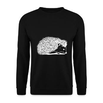 Hedgehog - Unisex Sweatshirt - black - Front - Alina (178cm) & Michal (187cm)