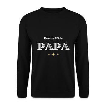 Bonne fête papa - Sweat-shirt Unisexe - noir - Devant - Alina (178cm) & Michal (187cm)