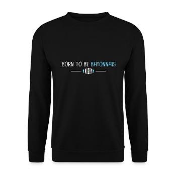 Rugby Bayonne born to be Bayonnais - Sweat-shirt Unisexe - noir - Devant - Alina (178cm) & Michal (187cm)