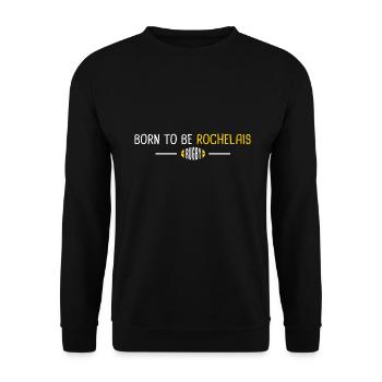 RugbyLa Rochelle born to be Rochellais - Unisex Sweatshirt - black - Front - Alina (178cm) & Michal (187cm)