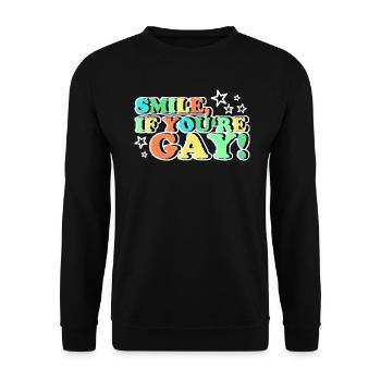 SOURIRE, SI VOUS ÊTES GAY - Sweat-shirt Unisexe - noir - Devant - Alina (178cm) & Michal (187cm)