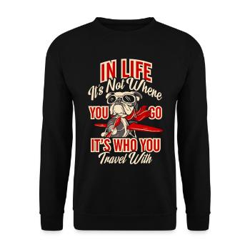 Seulement pour les vrais amateurs de bouledogue! - Sweat-shirt Unisexe - noir - Devant - Alina (178cm) & Michal (187cm)