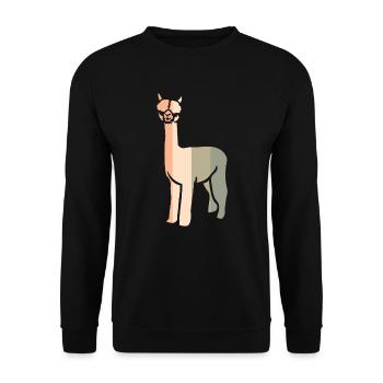 Rétro alpagas - Sweat-shirt Unisexe - noir - Devant - Alina (178cm) & Michal (187cm)