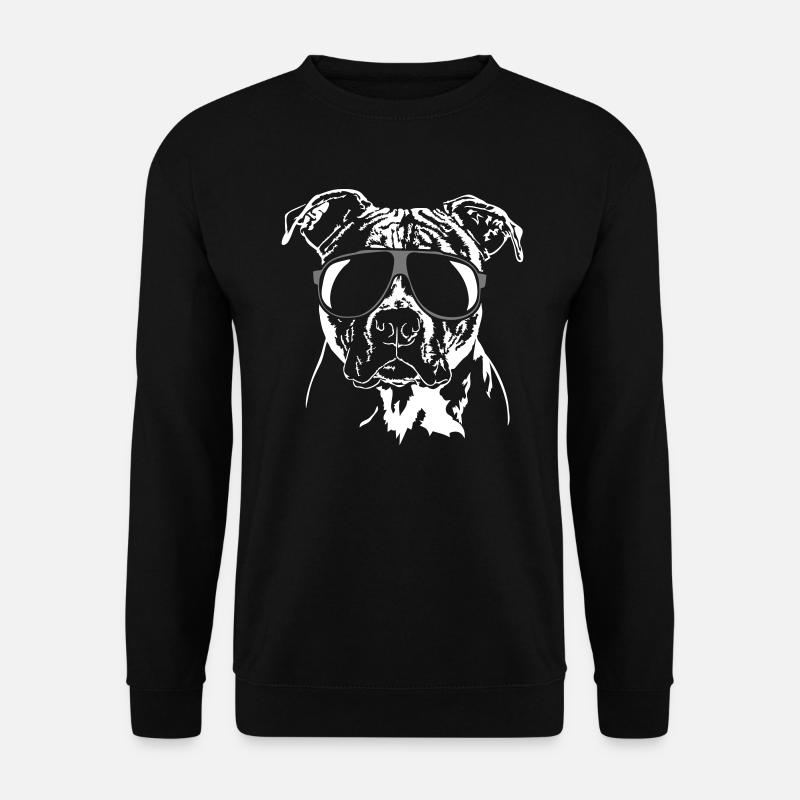 AMERICAN STAFFORDSHIRE TERRIER cool Hund Hunde - Unisex Pullover - Schwarz