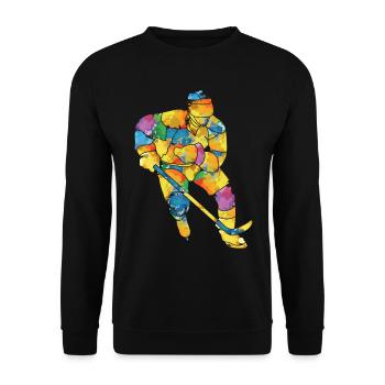 Ice hockey Player hockey winter sports gift - Unisex Sweatshirt - black - Front - Alina (178cm) & Michal (187cm)