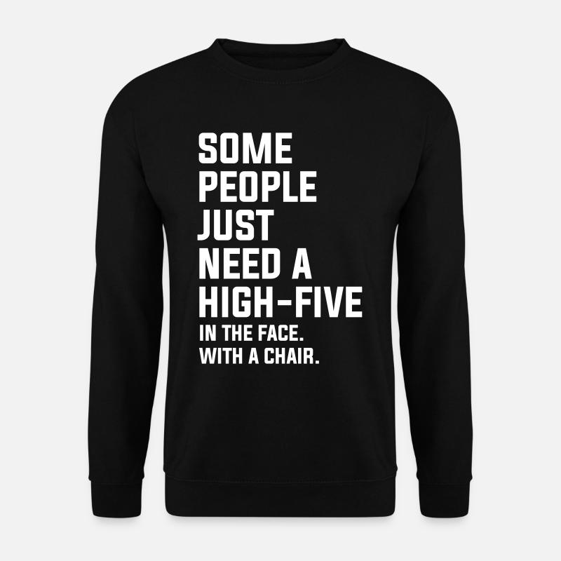High-Five Stimmung Laune Büro Mensch Idioten Büro - Unisex Pullover - Schwarz