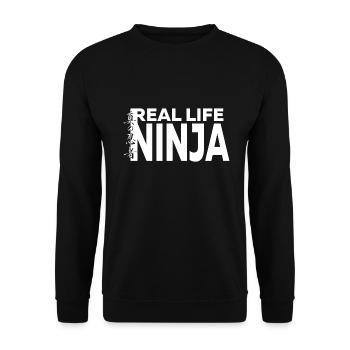 Real Life Ninja Shirt - Unisex Sweatshirt - black - Front - Alina (178cm) & Michal (187cm)