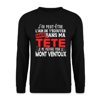 Mont Ventoux 2022 Cycliste Montagne Randonnée - Sweat-shirt Unisexe - noir - Devant - Alina (178cm) & Michal (187cm)