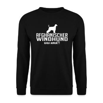 AFGHANISCHER WINDHUND was sonst Wilsigns Hunde - Unisex Pullover - Schwarz - Vorne - Alina (178cm) & Michal (187cm)