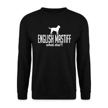 DEUTSCH MASTIFF what else Hundespruch Wilsigns - Unisex Sweatshirt - black - Front - Alina (178cm) & Michal (187cm)