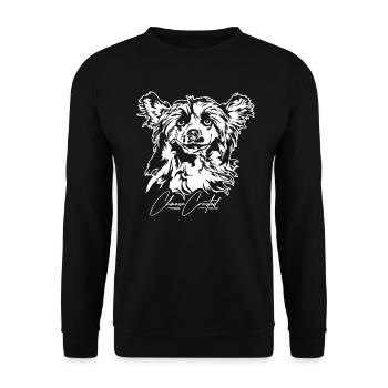 CHINOIS CRESTED Powderpuff Dogs Portrait Wilsigns - Sweat-shirt Unisexe - noir - Devant - Alina (178cm) & Michal (187cm)