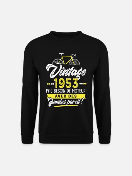 1953 Vélo Anniversaire Homme 70 ans vélos - Sweat-shirt Unisexe - noir