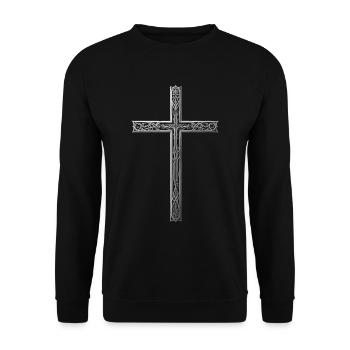 Croix de Dieu religieuse - Sweat-shirt Unisexe - noir - Devant - Alina (178cm) & Michal (187cm)