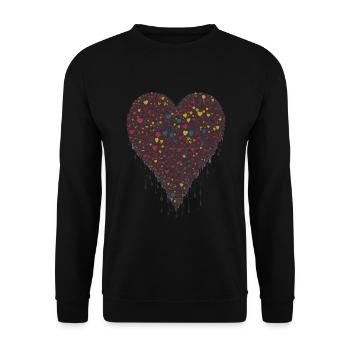 Liquide coeur chocolat dégoulinant - Sweat-shirt Unisexe - noir - Devant - Alina (178cm) & Michal (187cm)