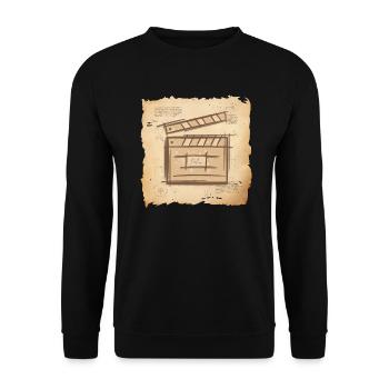 Vintage Filmklappe - Film Regisseur, Schauspieler. - Unisex Pullover - Schwarz - Vorne - Alina (178cm) & Michal (187cm)