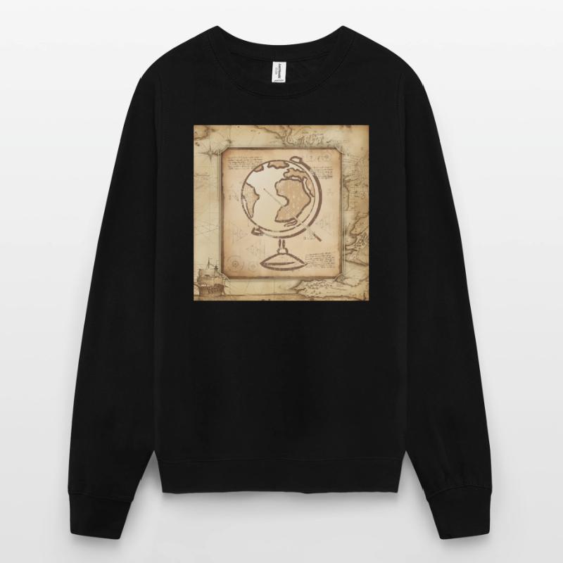 Geography - Globe & Pointer / Old World Map Unisex Sweatshirt