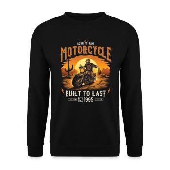 Vintage 1995 born Motorcycle Biker - Unisex Sweatshirt - black - Front - Alina (178cm) & Michal (187cm)