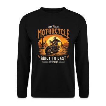 Né en 1986 Motard - Sweat-shirt Unisexe - noir - Devant - Alina (178cm) & Michal (187cm)