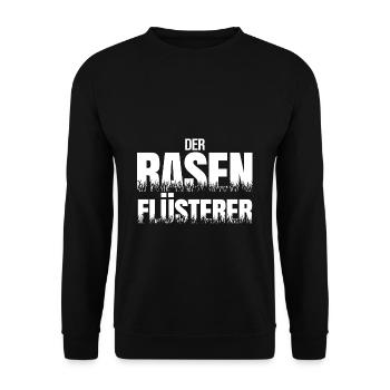 Der Rasenflüsterer I Hecke Garten Gärtner - Unisex Pullover - Schwarz - Vorne - Alina (178cm) & Michal (187cm)