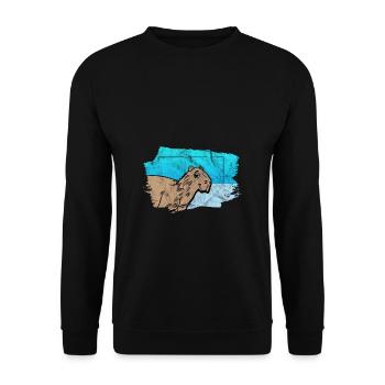 Cute Capybara - Unisex Pullover - Schwarz - Vorne - Alina (178cm) & Michal (187cm)