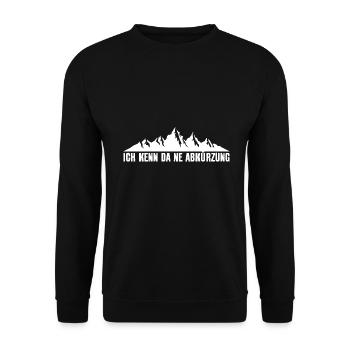 ICH KENN DA NE ABKÜRZUNG WANDERN - Unisex Pullover - Schwarz - Vorne - Alina (178cm) & Michal (187cm)