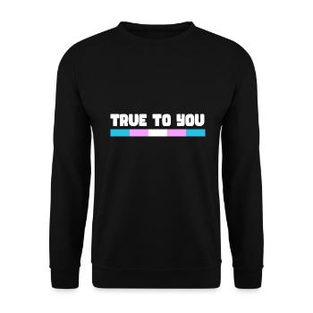 Rainbow Connection Embrace, Happy Pride - Unisex Pullover - Schwarz - Vorne - Alina (178cm) & Michal (187cm)