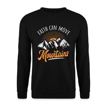 Glaube kann Berge versetzen Wanderer Geschenk - Unisex Pullover - Schwarz - Vorne - Alina (178cm) & Michal (187cm)
