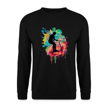stuntscooter kickscooter scooter kick scooter eroller - Sweat-shirt Unisexe - noir - Devant - Alina (178cm) & Michal (187cm)