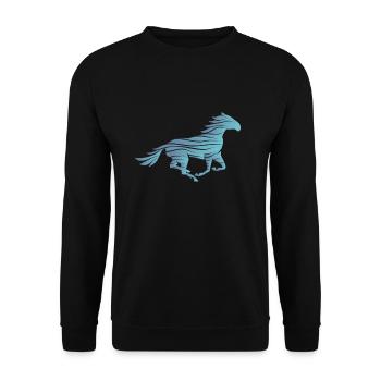 cheval équitation cavalière fille - Sweat-shirt Unisexe - noir - Devant - Alina (178cm) & Michal (187cm)