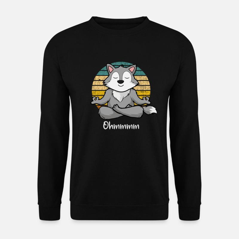 Meditation Wolf - Yoga Wolf - Unisex Pullover - Schwarz