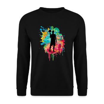 Basketball Spieler - Unisex Pullover - Schwarz - Vorne - Alina (178cm) & Michal (187cm)