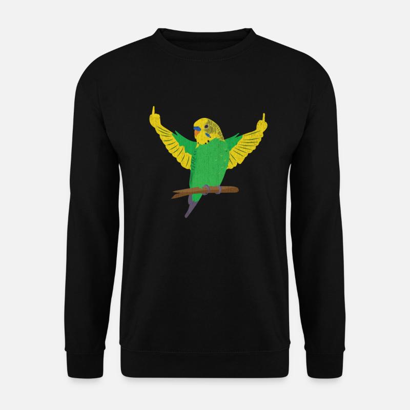 Canary Budgerigar Wave Tick - Unisex Sweatshirt - black