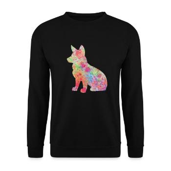 Corgi - PopArt Style - Sweat-shirt Unisexe - noir - Devant - Alina (178cm) & Michal (187cm)