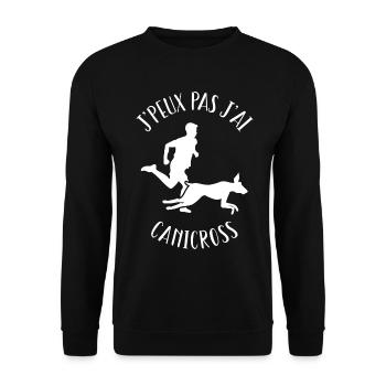 J'peux Pas J'ai Canicross, Humour Canicross - Sweat-shirt Unisexe - noir - Devant - Alina (178cm) & Michal (187cm)