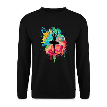Ballerine dans la danse PopArt - Sweat-shirt Unisexe - noir - Devant - Alina (178cm) & Michal (187cm)
