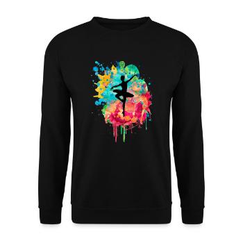 Ballerine dans la danse PopArt - Sweat-shirt Unisexe - noir - Devant - Alina (178cm) & Michal (187cm)