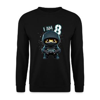 Children birthday 8 years - video games and gamers - Unisex Pullover - Schwarz - Vorne - Alina (178cm) & Michal (187cm)