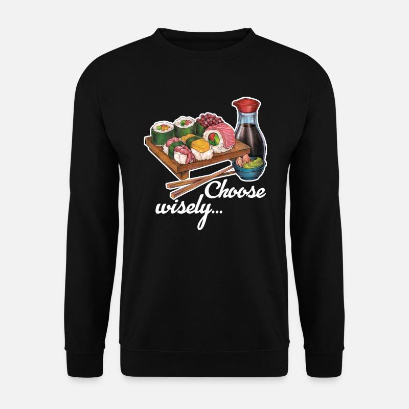 Cooles hangezeichnetes Sushi Geschenk Japan Manga - Unisex Pullover - Schwarz